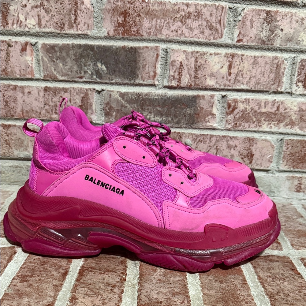 Mens Balenciaga Triple S Pink Chunky Sneaker size 46